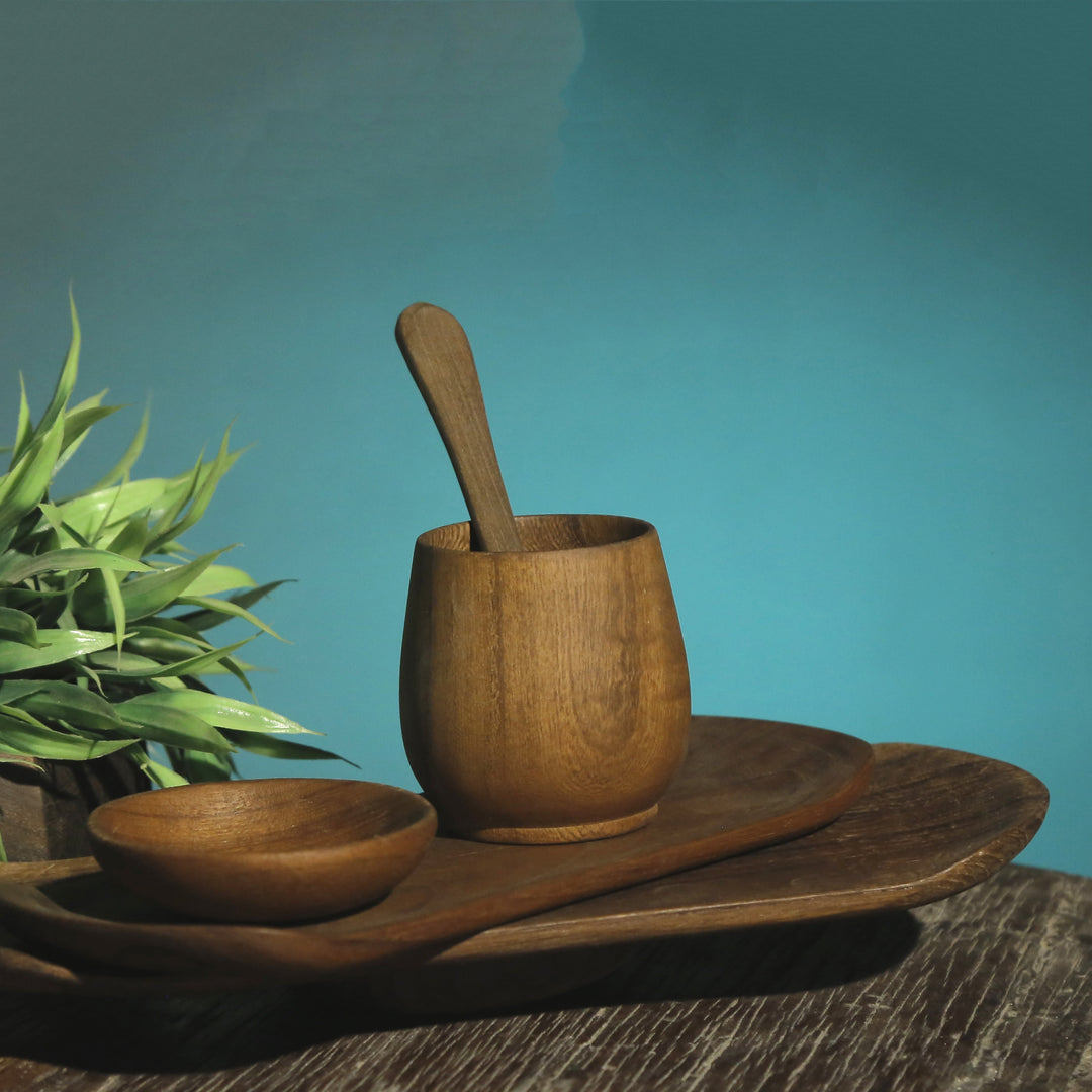 Woden Wave Shaped Platter Platter