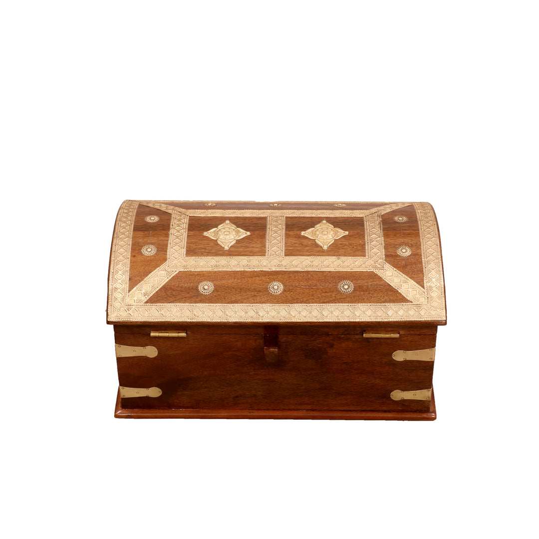 Quantum Style Handmade Brass Fitted Elegant Wooden Jewelry Box Wooden Box