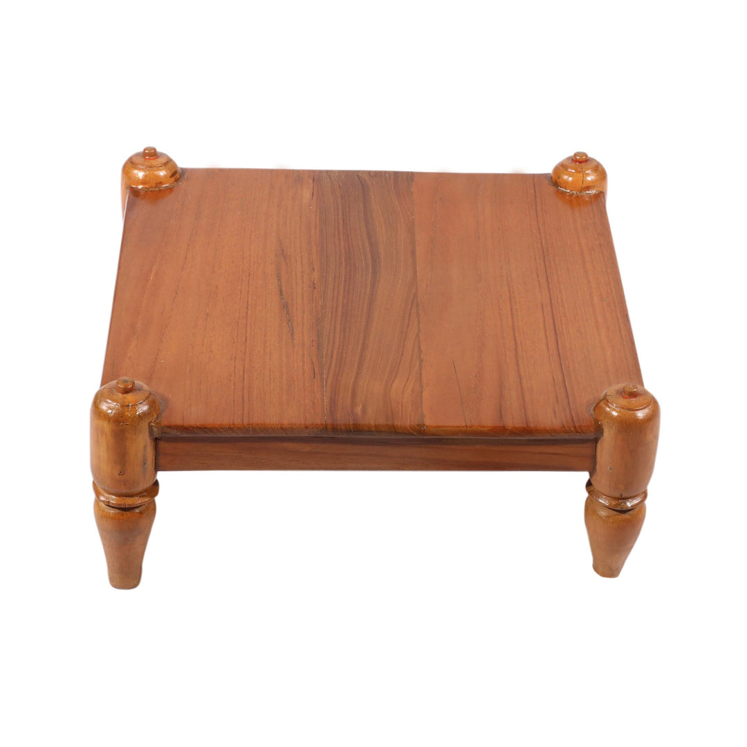 Rounded Corner Wooden Bajot (Natural Touch) Bajot