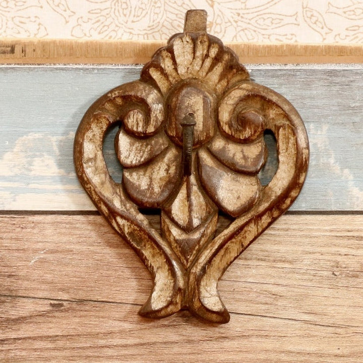 (Set of 3) Handmade Antique Yellow Hanging Single Hook Hook