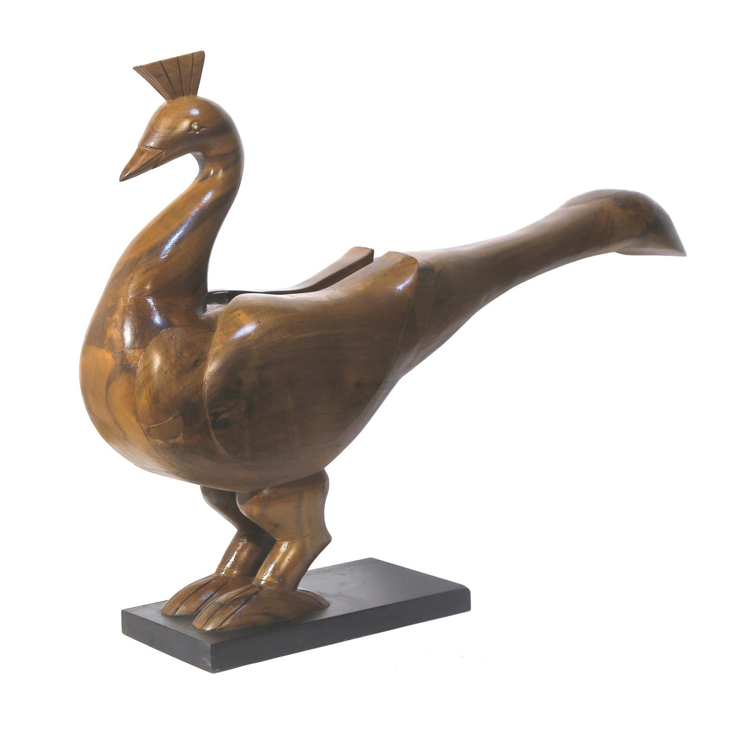Unique Handmade Wooden Peacock Showpiece Animal Figurine