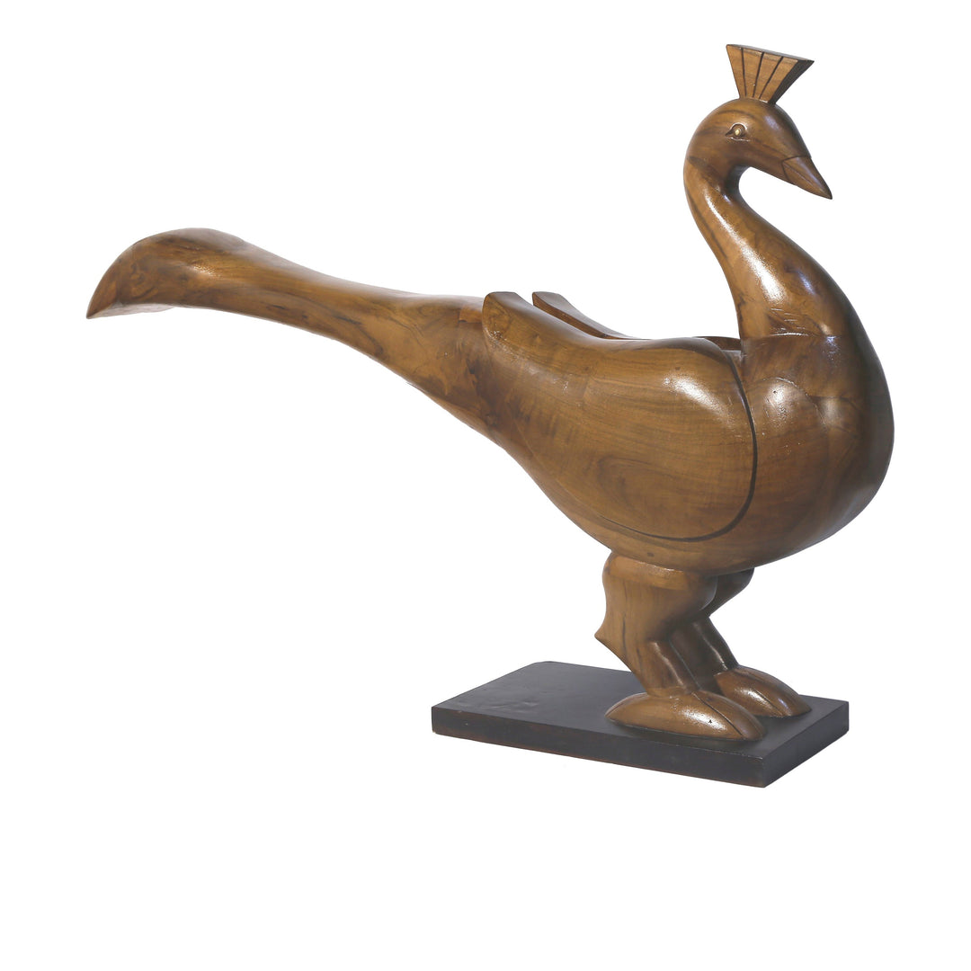 Unique Handmade Wooden Peacock Showpiece Animal Figurine