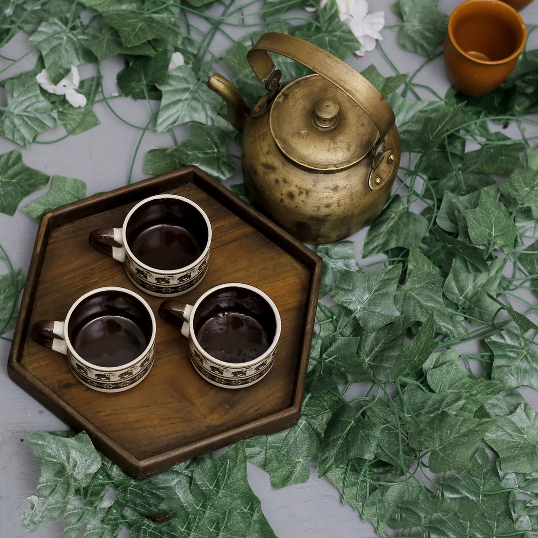 Abstract Shaped Wooden Platter Tray