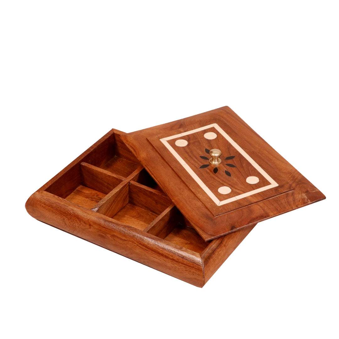 Beautiful Multi Slots Handmade Inlay Designed Handy Wooden Box for Home Wooden Box