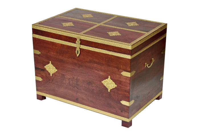 Stylishly Trimmed Wooden Sanduk Wooden Box