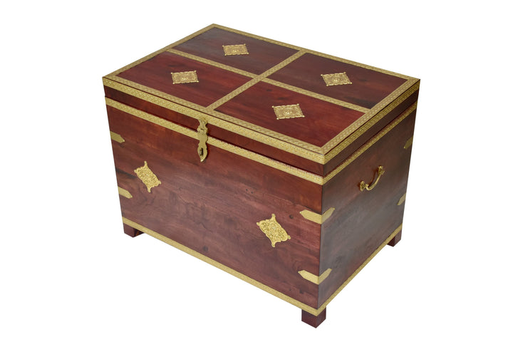 Stylishly Trimmed Wooden Sanduk Wooden Box