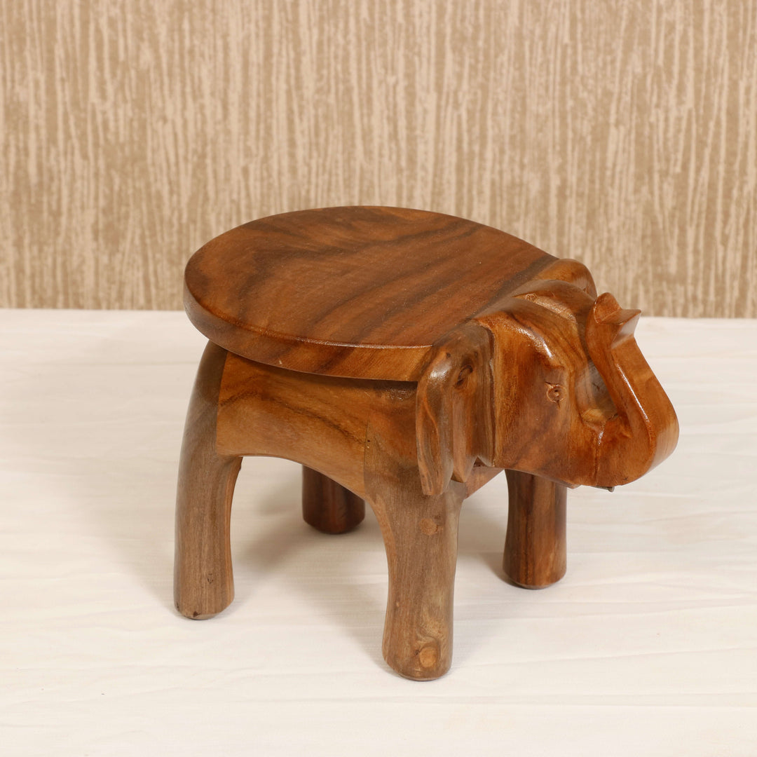 Southern Classic Wooden Tone Elephant Table Stand Animal Figurine
