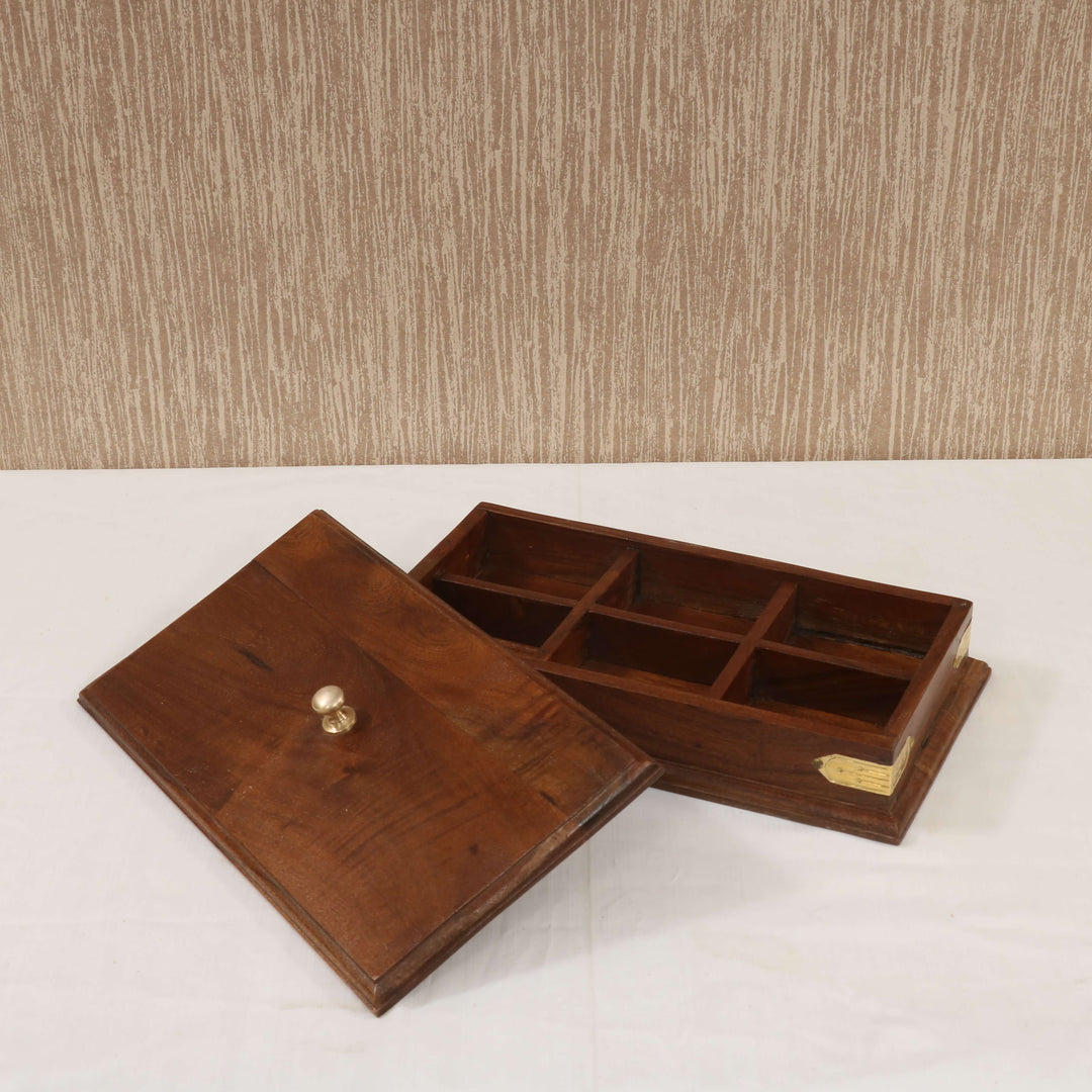 Rectangle Box with brass fitting Wooden Box