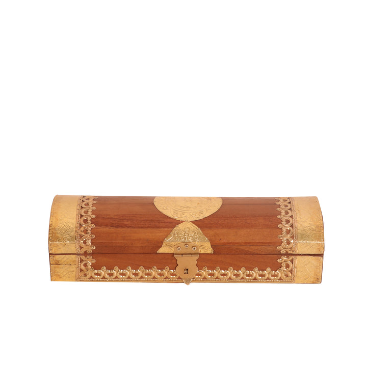 Brass fitted royal Latch Pen Pencil Case Wooden Box