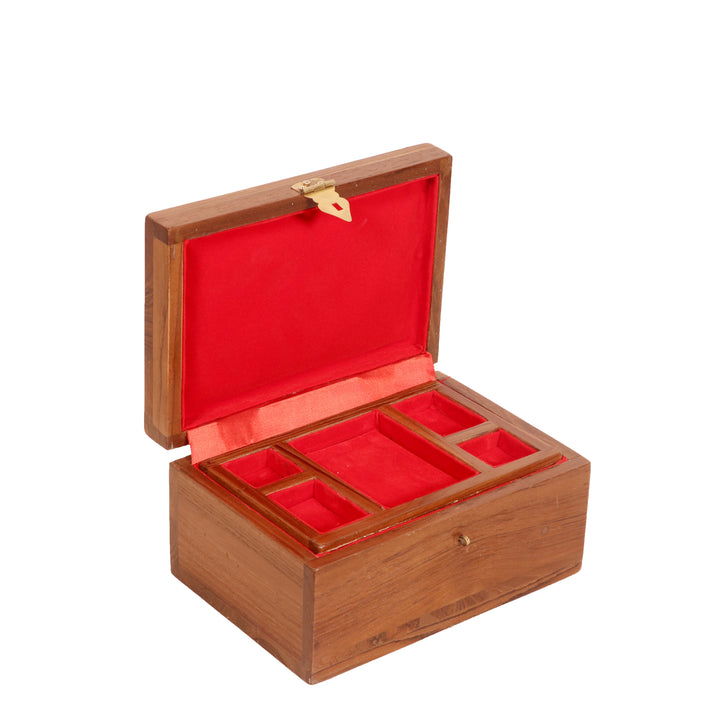 Classic teak multi compartment jewelry box Wooden Box