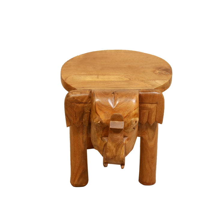 Southern Classic Wooden Tone Elephant Table Stand Animal Figurine