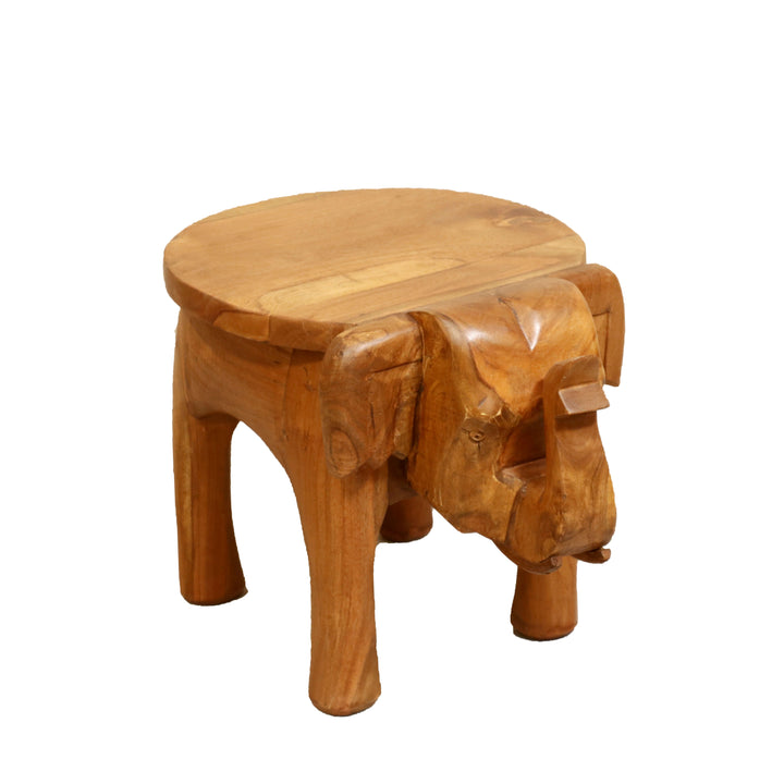 Southern Classic Wooden Tone Elephant Table Stand Animal Figurine