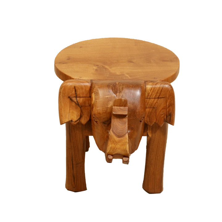 Southern Classic Wooden Tone Elephant Table Stand Animal Figurine