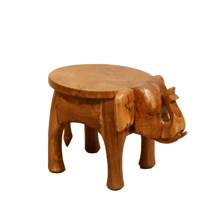 Southern Classic Wooden Tone Elephant Table Stand Animal Figurine