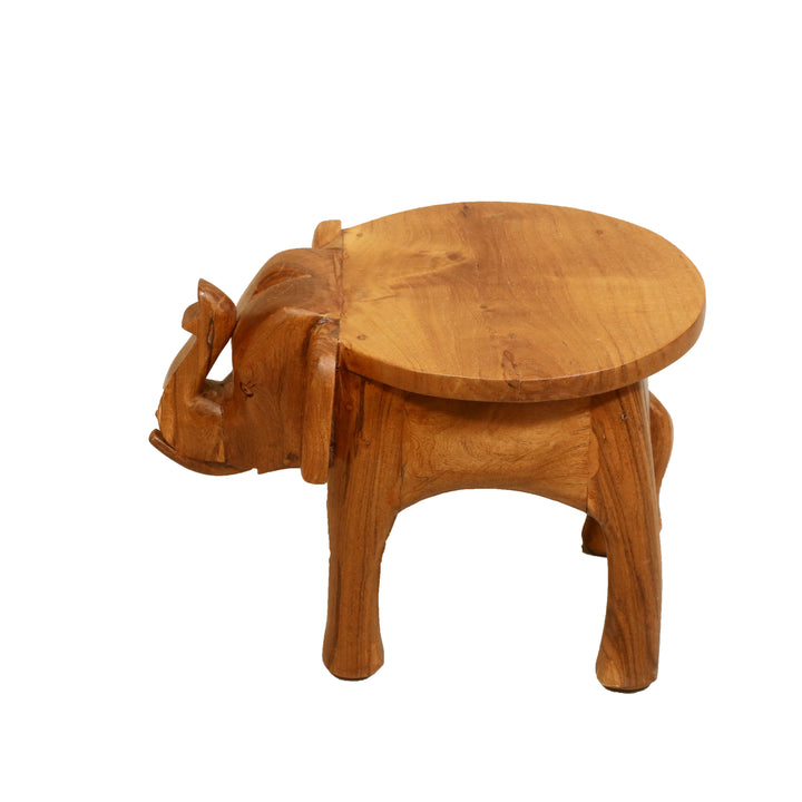 Southern Classic Wooden Tone Elephant Table Stand Animal Figurine