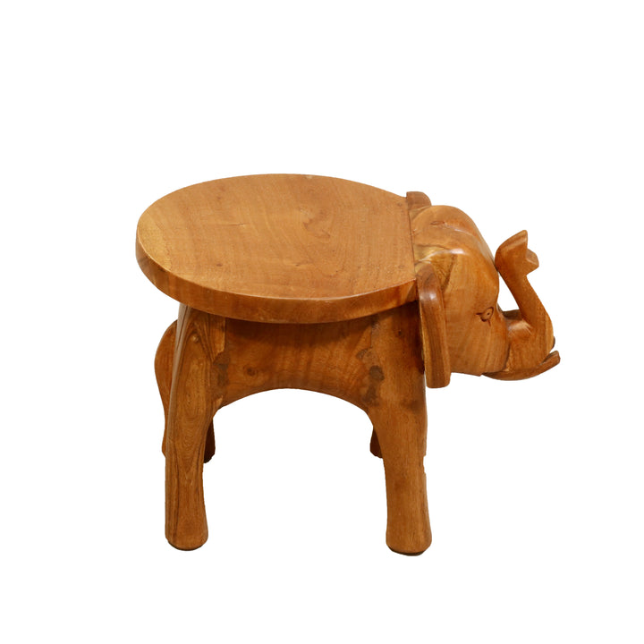 Southern Classic Wooden Tone Elephant Table Stand Animal Figurine