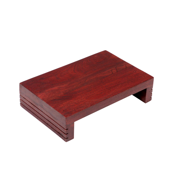 Ridged Sides Wooden Bajot (Mahogany Touch) Bajot
