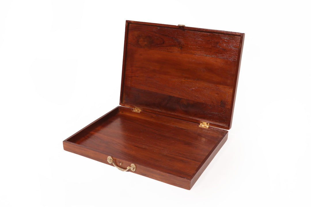 Wooden Carved Flower Petal Box Wooden Box