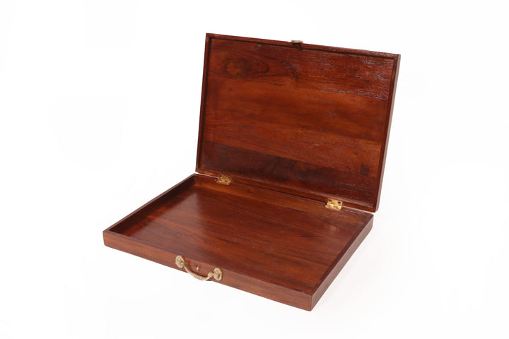 Wooden Carved Flower Petal Box Wooden Box