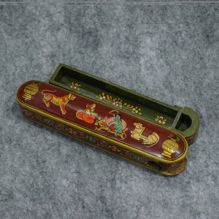 Classic Indian hand painted premium pen pencil Box Wooden Box
