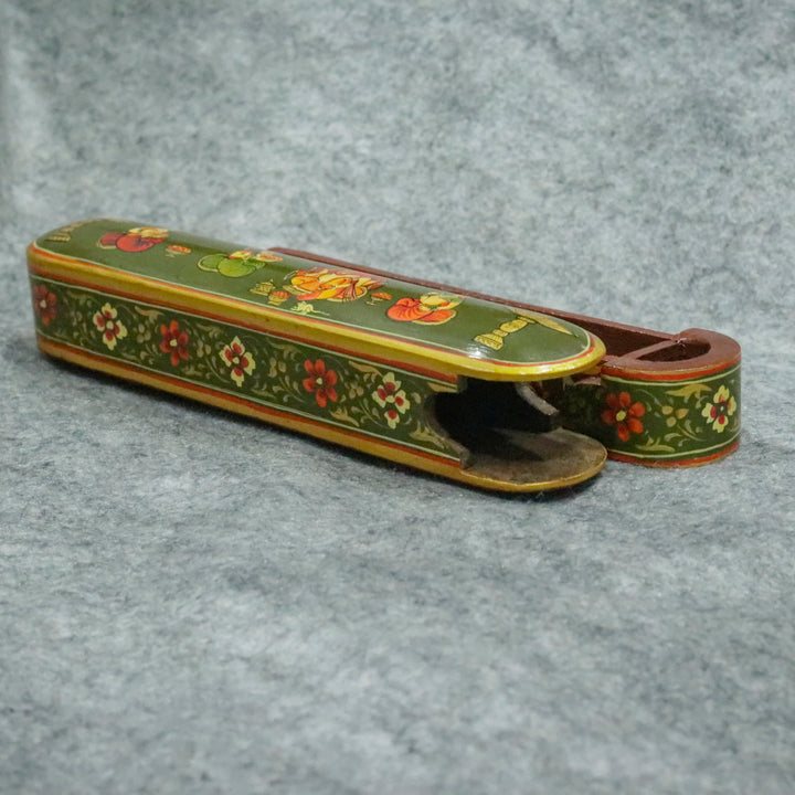 Artisan-Crafted Pen &amp; Pencil Box: Traditional Indian Hand-Painted Elegance Wooden Box
