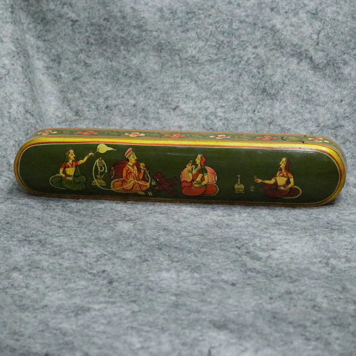 Hand-Painted Indian Artisan Pen &amp; Pencil Box Wooden Box
