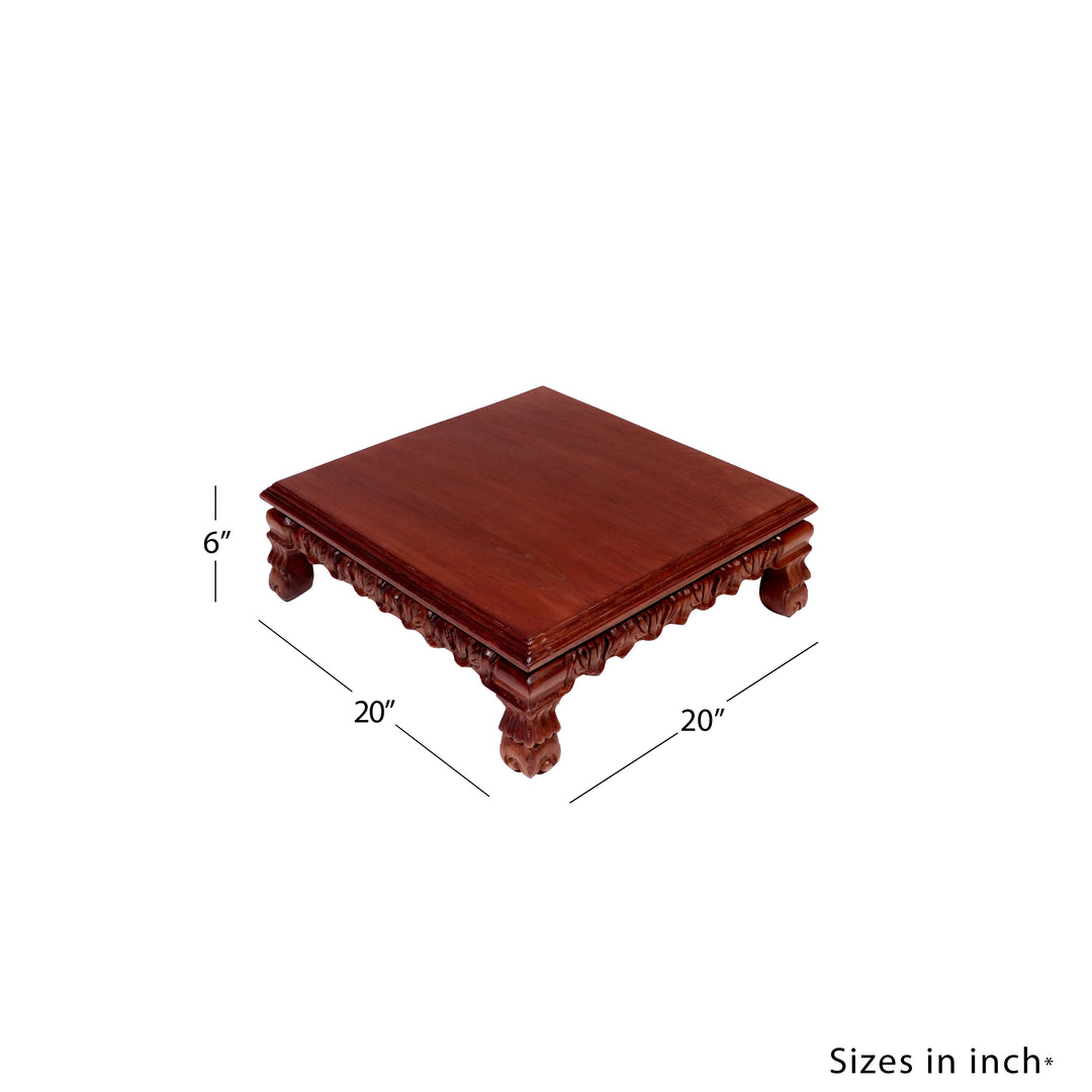 Auzira Traditional Teak Wood Signature Bajot/choki Bajot