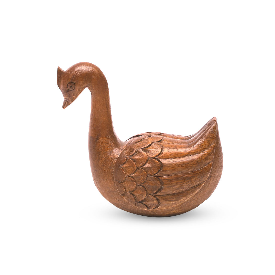 Classic Handmade Wooden Baby Swan Showpiece Animal Figurine
