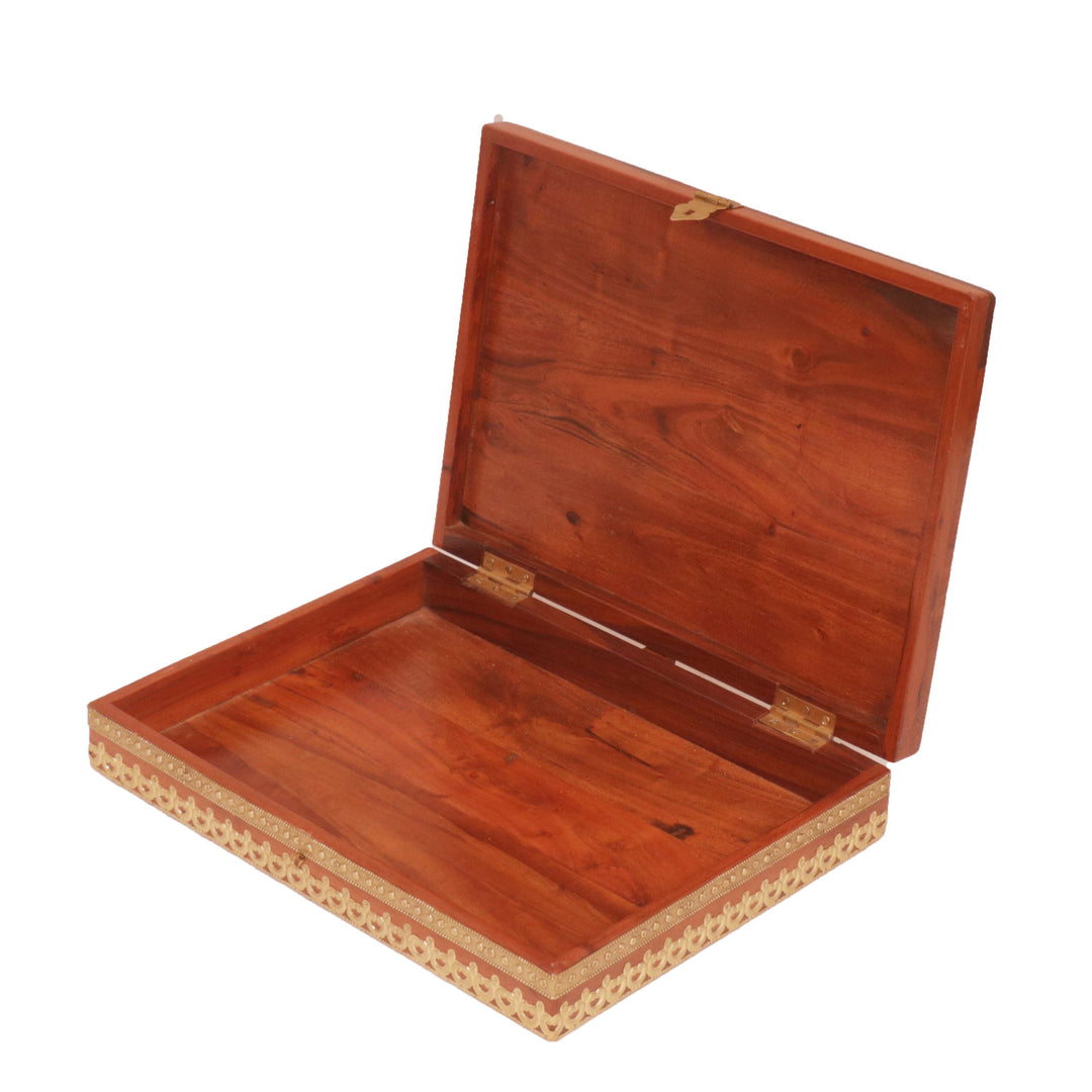 Slim Brass Box Wooden Box