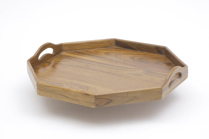 Hexagon Solid Wood Tray Set Tray