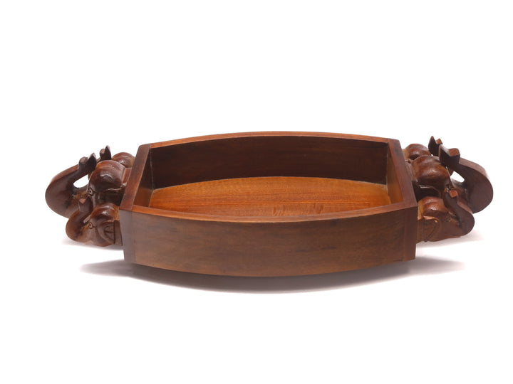 Wooden Elephant Handle Tray Tray