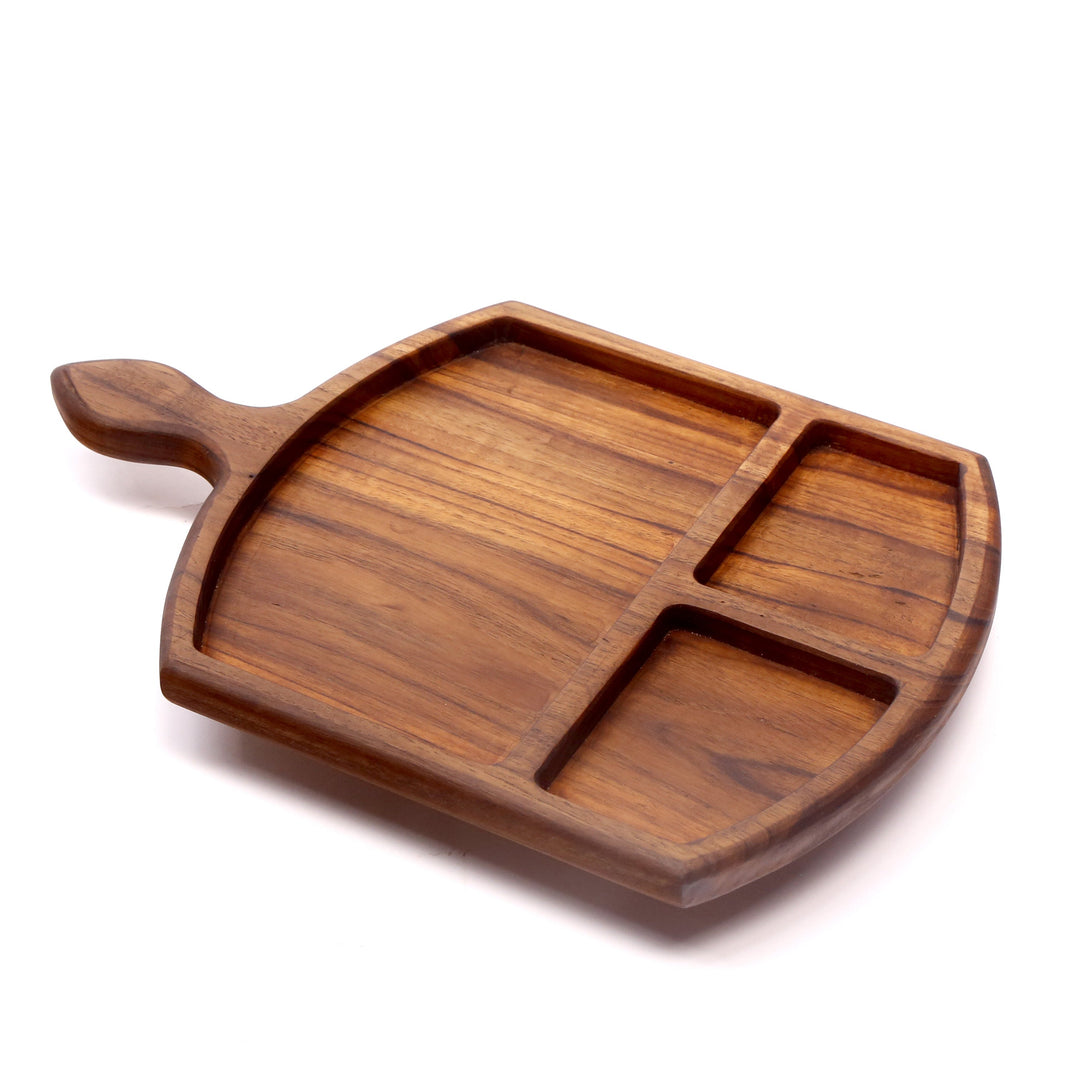Pan Shaped Wooden Tray Platter