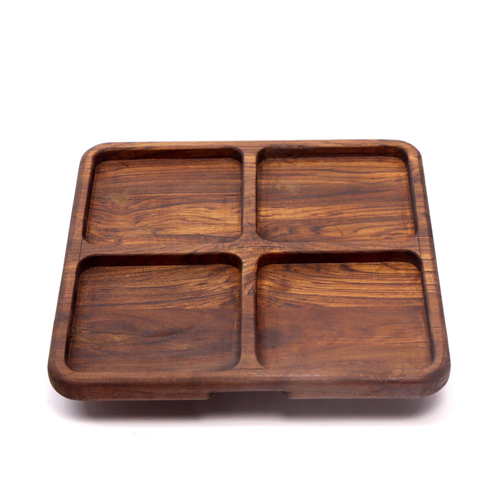 Slim compartments wooden platter Platter