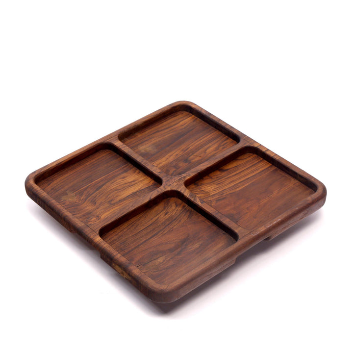 Slim compartments wooden platter Platter