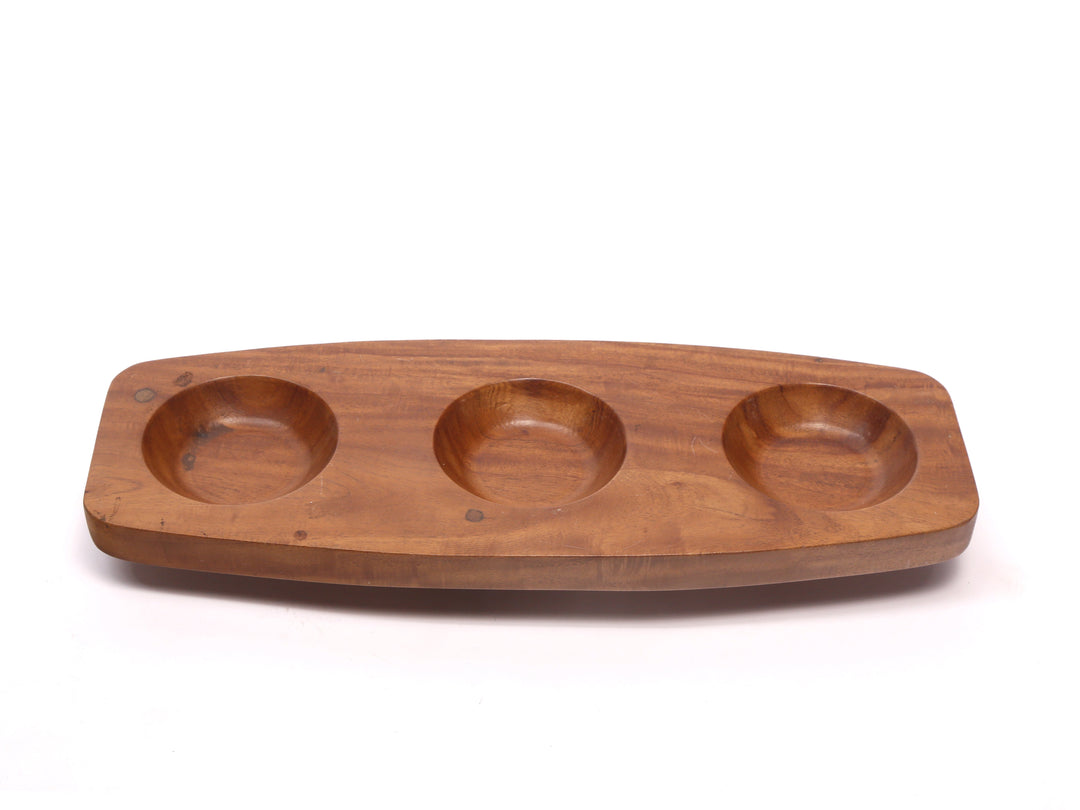 Boat Shaped Three Bowl Platter Platter
