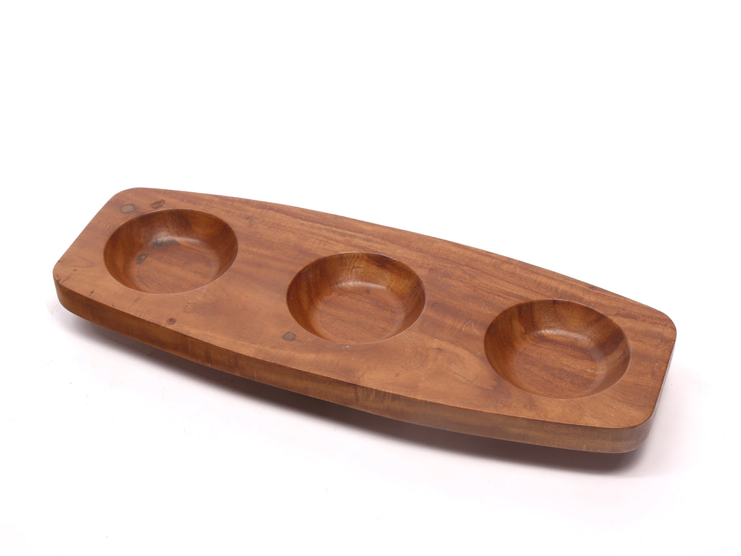 Boat Shaped Three Bowl Platter Platter