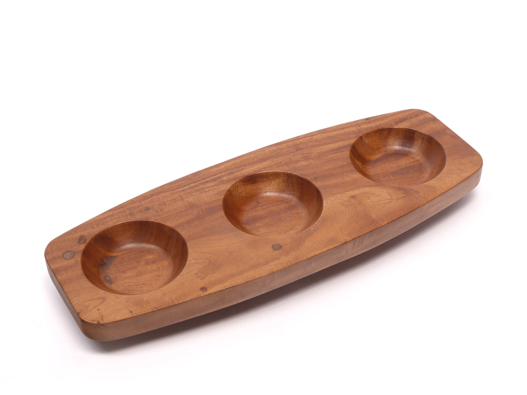 Boat Shaped Three Bowl Platter Platter