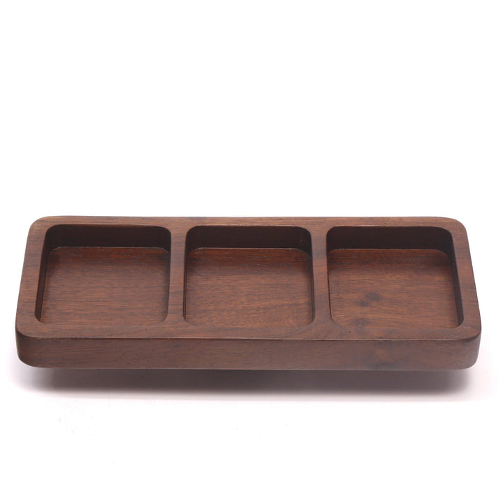 Rectangle compartments wooden tray platter Platter