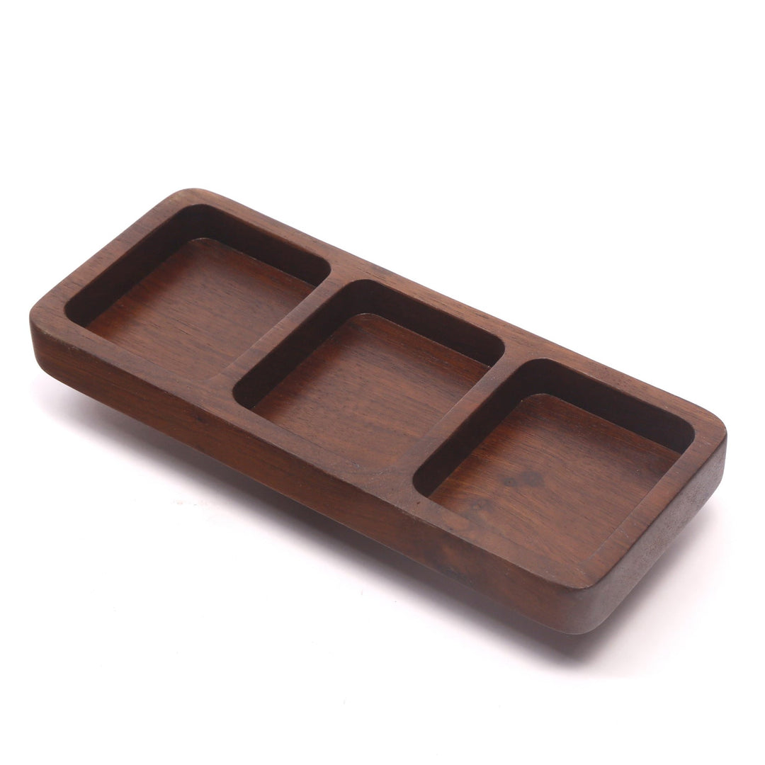 Rectangle compartments wooden tray platter Platter