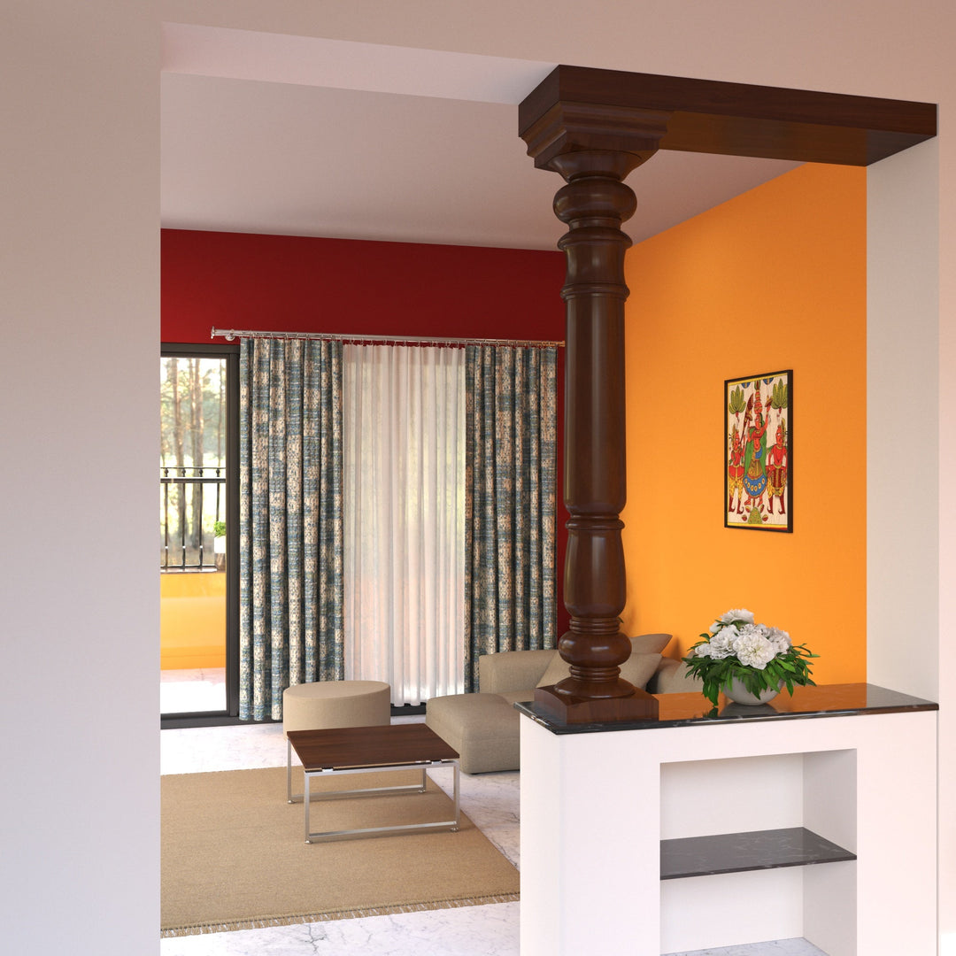 Handcrafted Heritage Pillar - Majestic Indian Design Pillar