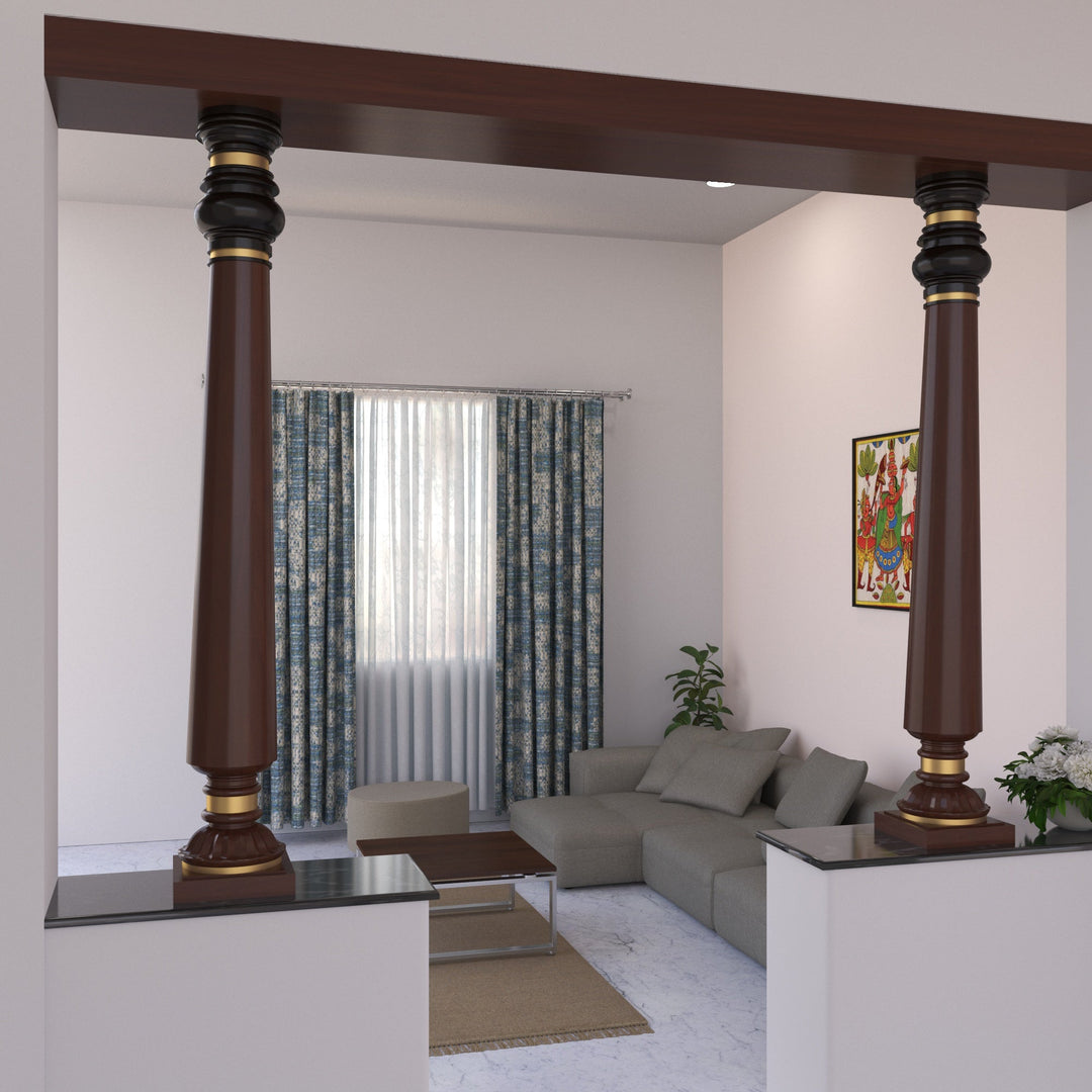 Handcrafted Heritage Pillar - Artisan Indian Design Pillar